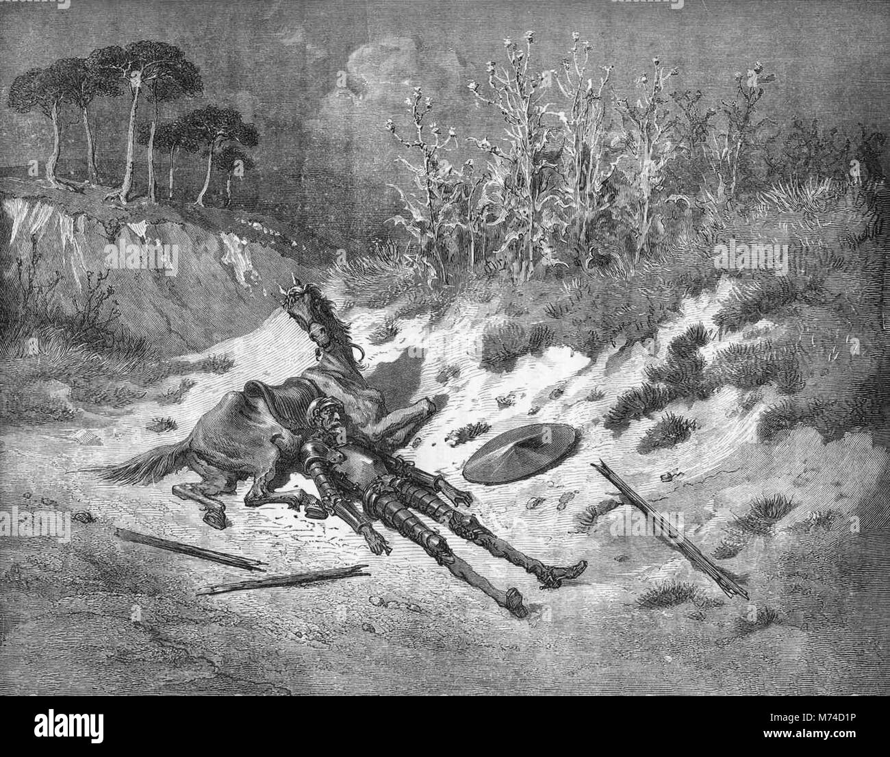 Don Chisciotte, una illustrazione da Gustave Dore da un 1880 edizione del Don Quijote di Cervantes. Foto Stock