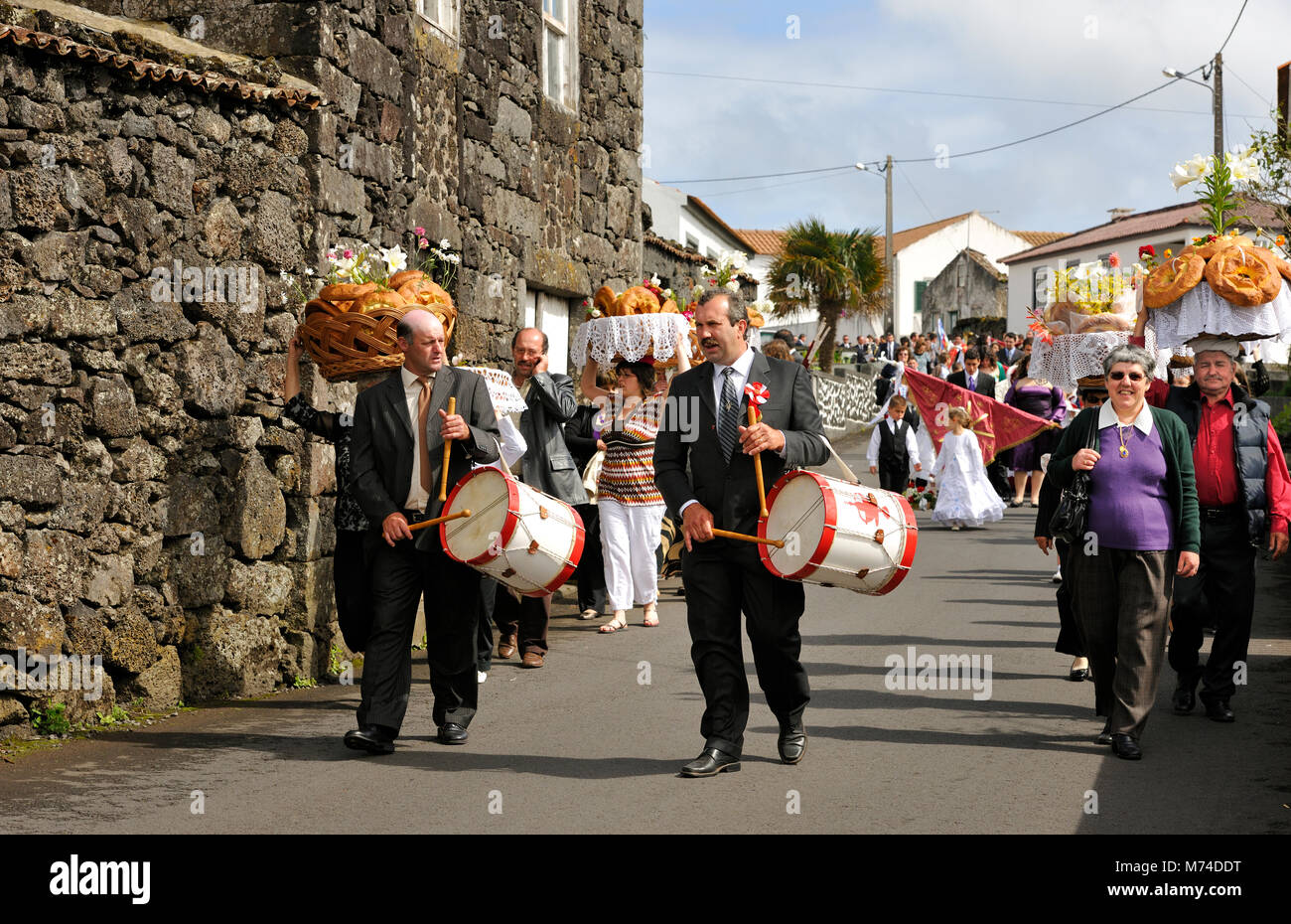 Lo Spirito Santo (Espírito Santo) festeggiamenti a Criação Velha. Pico, isole Azzorre, Portogallo Foto Stock