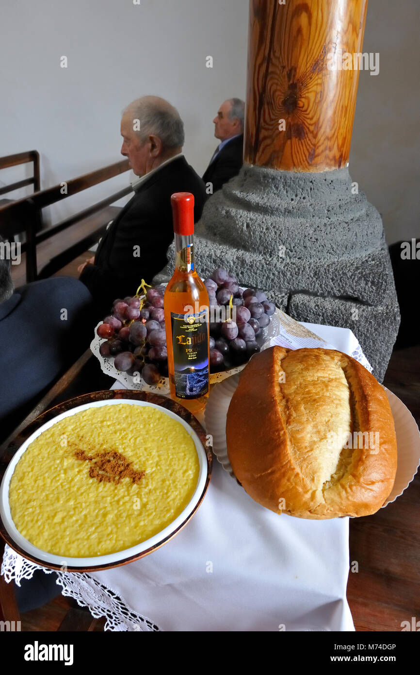 Lo Spirito Santo (Espírito Santo) festeggiamenti a Candelária. Pico, isole Azzorre, Portogallo Foto Stock