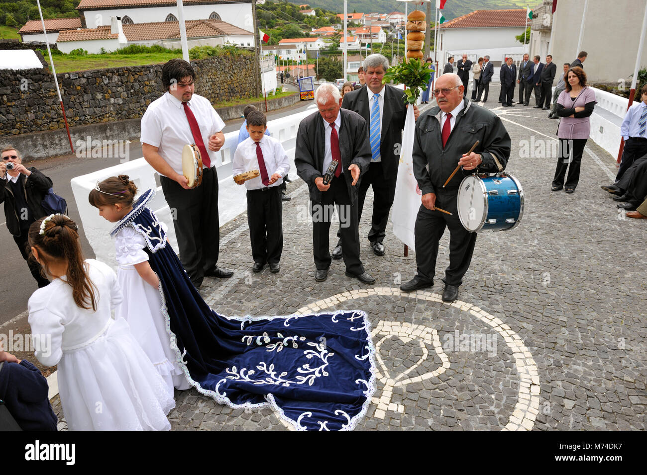 Lo Spirito Santo (Espírito Santo) festeggiamenti a Silveira. Pico, isole Azzorre, Portogallo Foto Stock