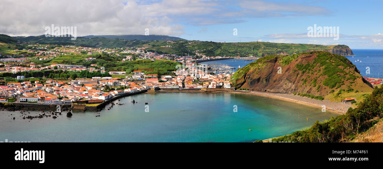 Horta e Porto PIM. Faial, isole Azzorre, Portogallo Foto Stock