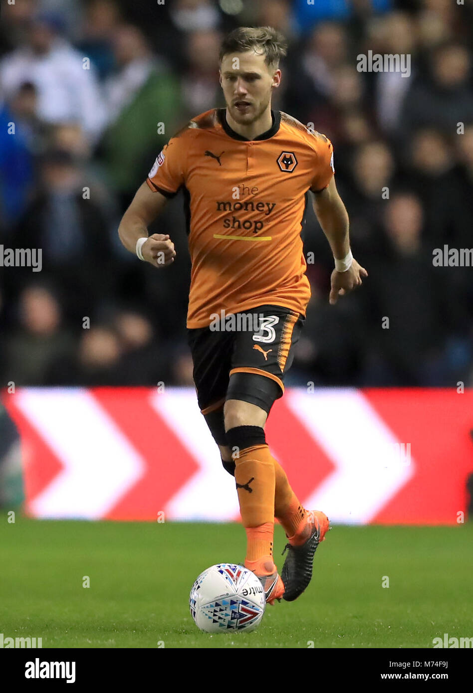 Wolverhampton Wanderers' Barry Douglas durante la partita del campionato Sky Bet a Elland Road, Leeds. PREMERE ASSOCIAZIONE foto. Data immagine: Mercoledì 7 marzo 2018. Scopri la storia della PA DI CALCIO Leeds. Il credito fotografico dovrebbe essere: Simon Cooper/PA Wire. RESTRIZIONI: Nessun utilizzo con audio, video, dati, elenchi di apparecchi, logo di club/campionato o servizi "live" non autorizzati. L'uso in-match online è limitato a 75 immagini, senza emulazione video. Nessun utilizzo nelle scommesse, nei giochi o nelle pubblicazioni di singoli club/campionati/giocatori. Foto Stock