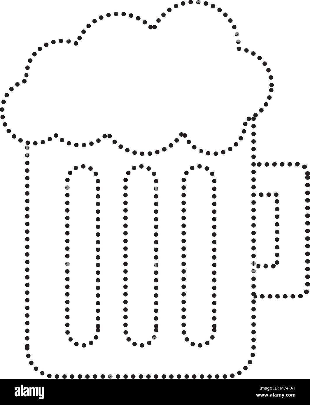 Boccale per birra in vetro schiumoso a bere alcol Illustrazione Vettoriale