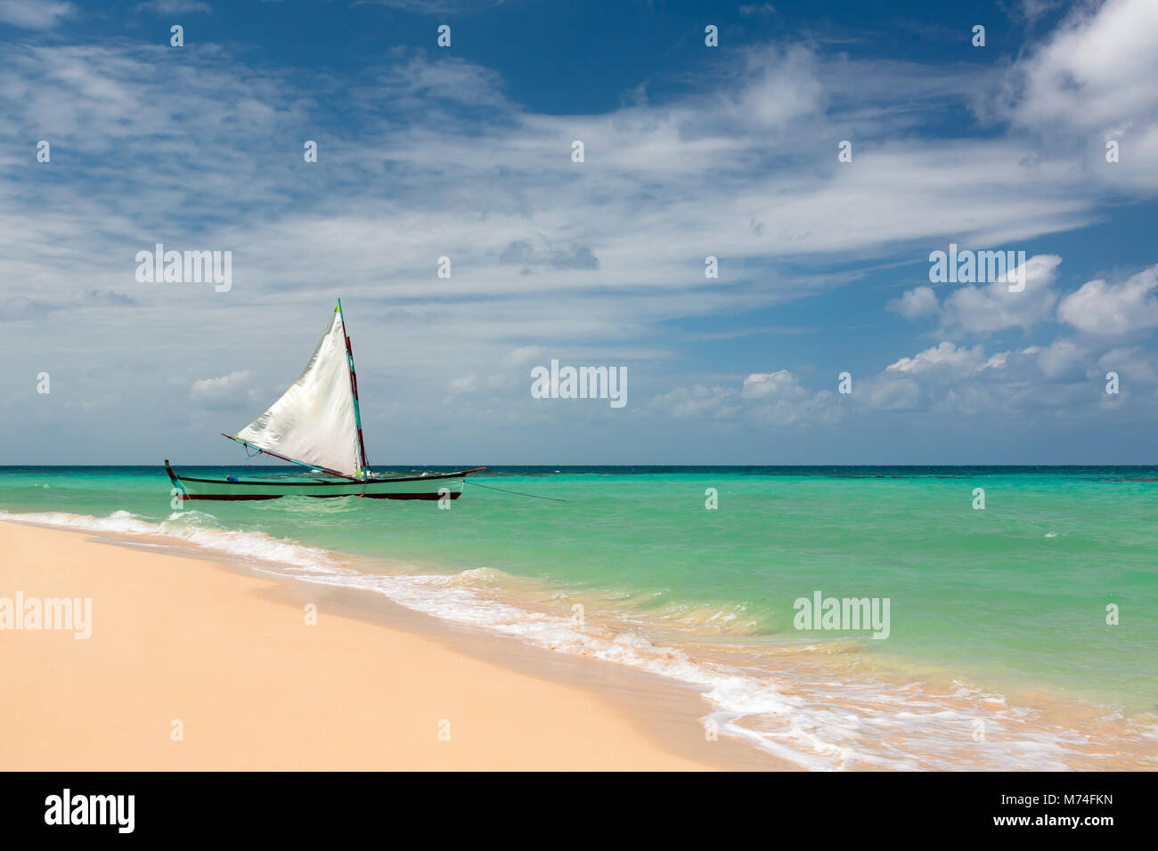 Barche a vela a Little Corn Island, Nicaragua Foto Stock