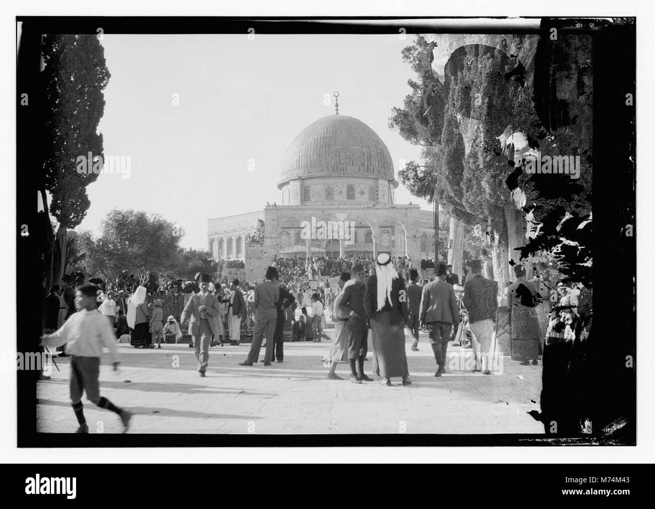 Funerali di re Hussein, Gerusalemme, la Moschea di Omar (cioè, Cupola della Roccia) matpc LOC.13455 Foto Stock