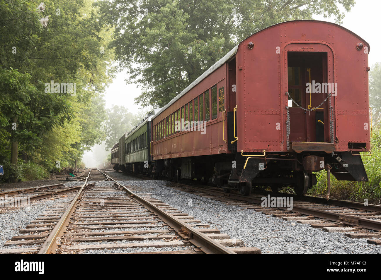 Walkersville S Railyard foggy am Foto Stock