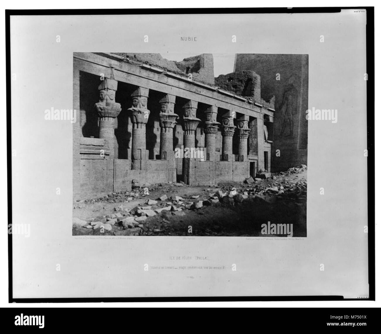 Ile de Fîleh (Philae) - temple de l'Ouest - volto orientale vue du point F - FT (monogram) Félix Teynard. LCCN2001695344 Foto Stock