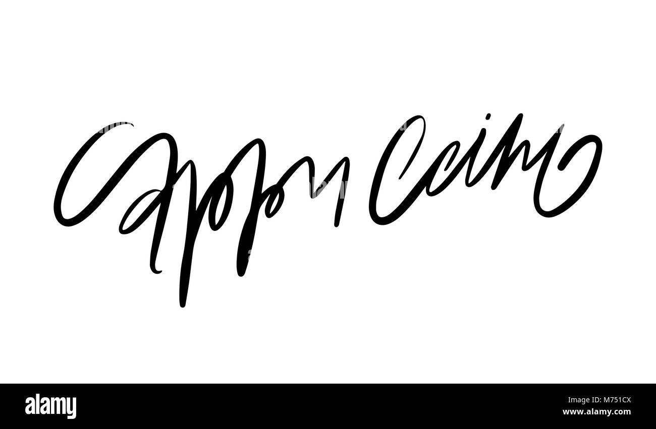 Illustrazione Vettoriale di caratteri scritti a mano. Gli elementi del vettore per un coffee shop, mercato, design cafe, il ristorante menu e ricette. Illustrazione Vettoriale