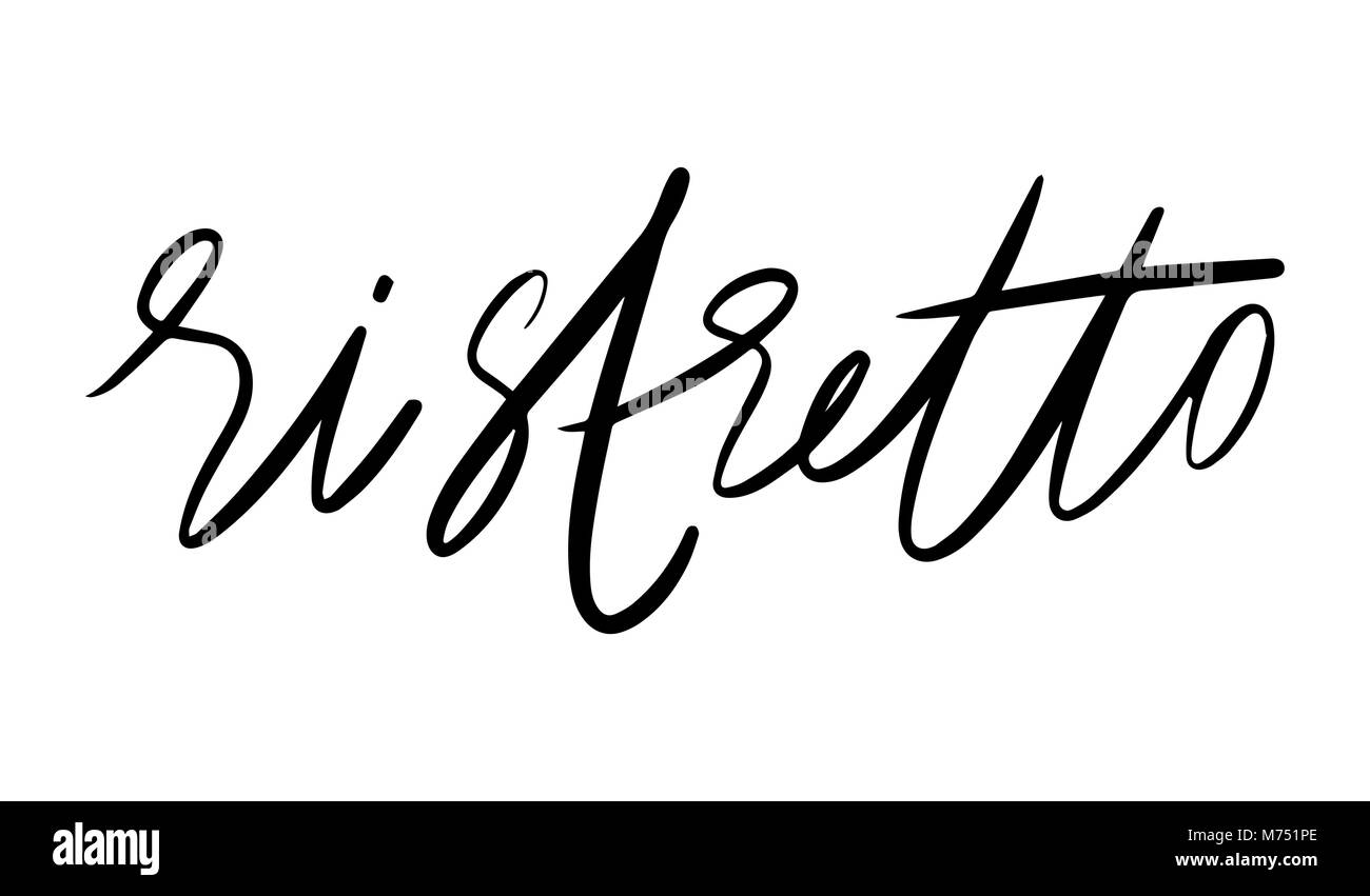 Illustrazione Vettoriale di caratteri scritti a mano. Gli elementi del vettore per un coffee shop, mercato, design cafe, il ristorante menu e ricette. Illustrazione Vettoriale