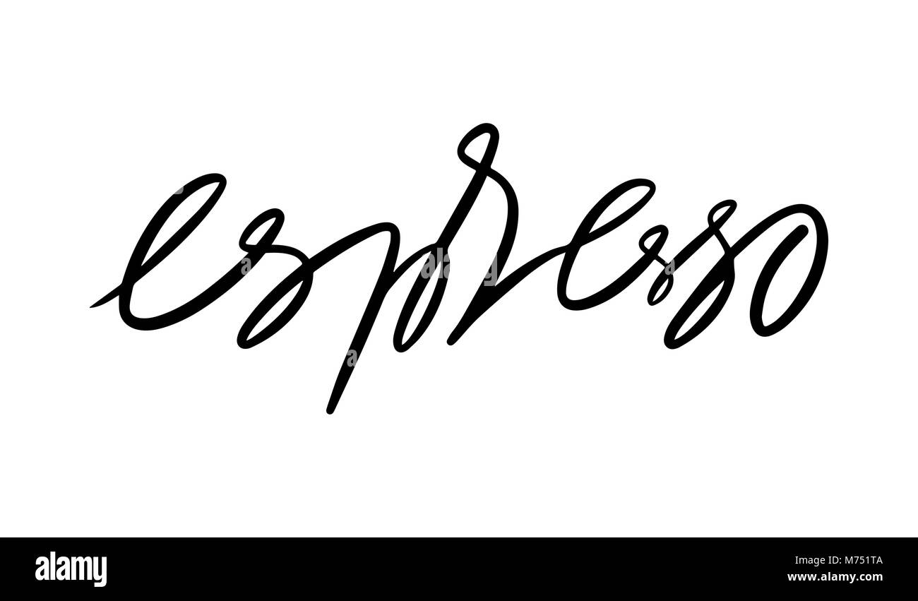 Illustrazione Vettoriale di caratteri scritti a mano. Gli elementi del vettore per un coffee shop, mercato, design cafe, il ristorante menu e ricette. Illustrazione Vettoriale