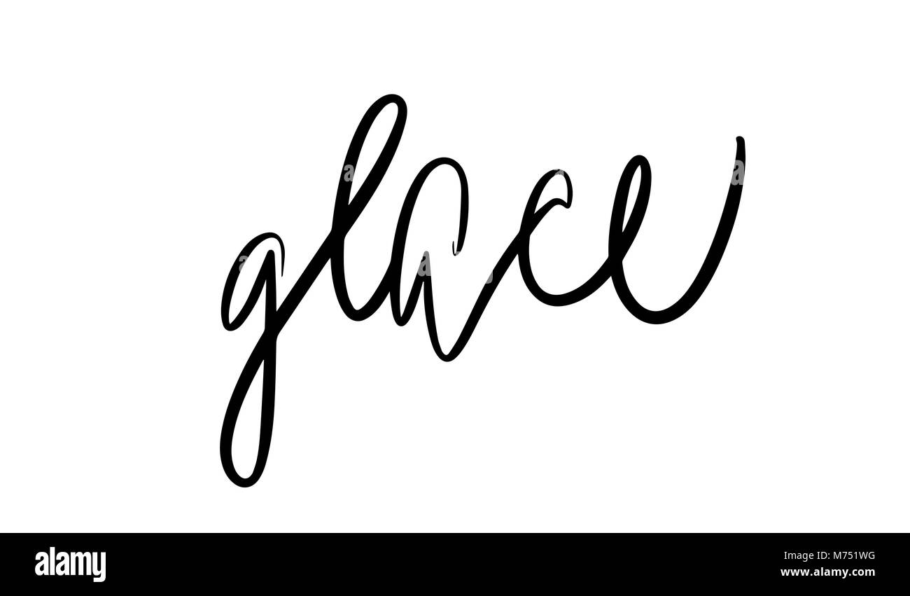 Glace lettering. Illustrazione Vettoriale di caratteri scritti a mano. Gli elementi del vettore per un coffee shop, mercato, design cafe, il ristorante menu e ricette. Illustrazione Vettoriale