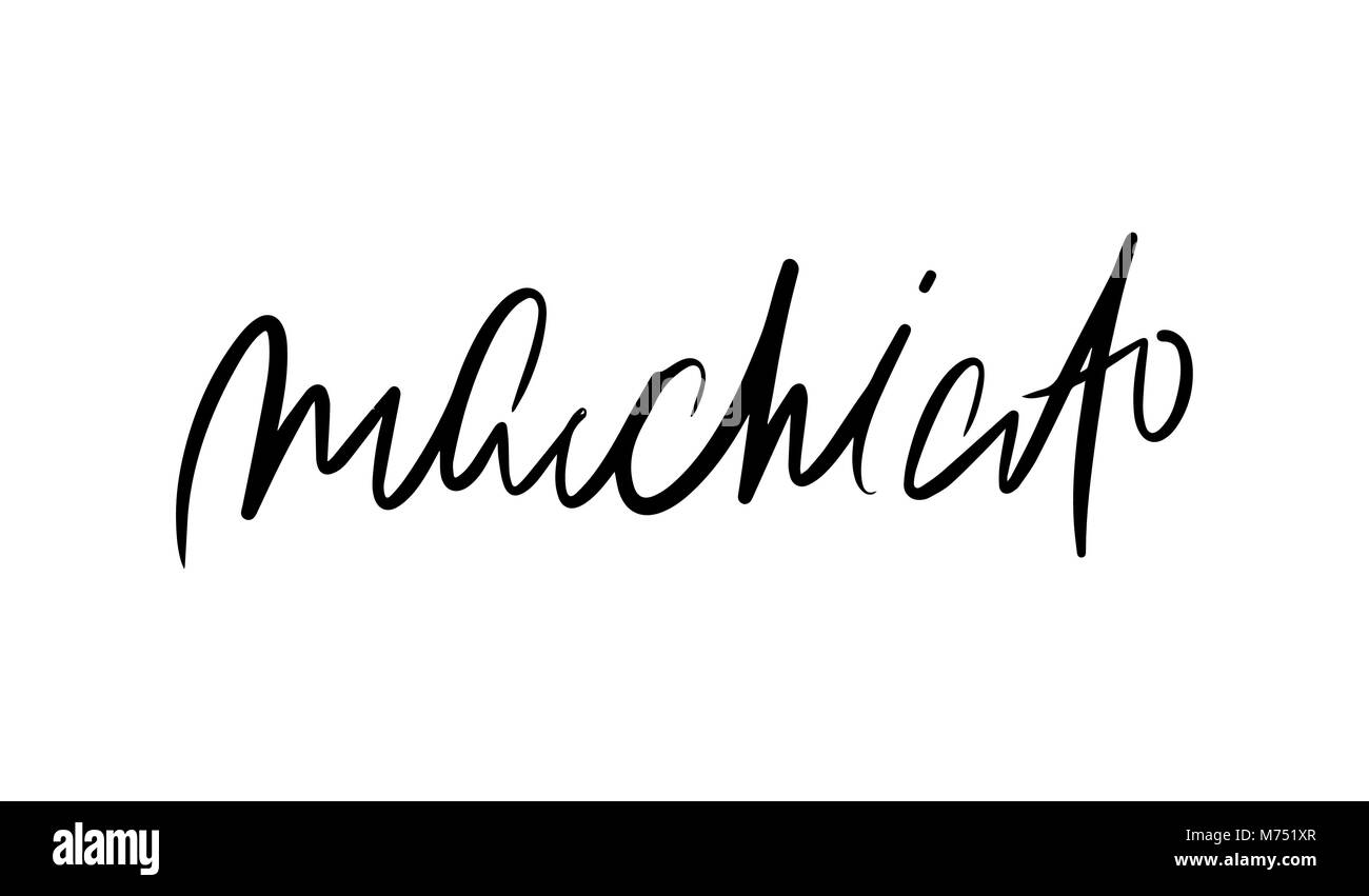 Latte macchiato di scritte. Illustrazione Vettoriale di caratteri scritti a mano. Gli elementi del vettore per un coffee shop, mercato, design cafe, il ristorante menu e ricette. Illustrazione Vettoriale Latte macchiato di scritte. Illustrazione Vettoriale di caratteri scritti a mano. Gli elementi del vettore per un coffee shop, mercato, design cafe, il ristorante menu e ricette. Illustrazione Vettoriale