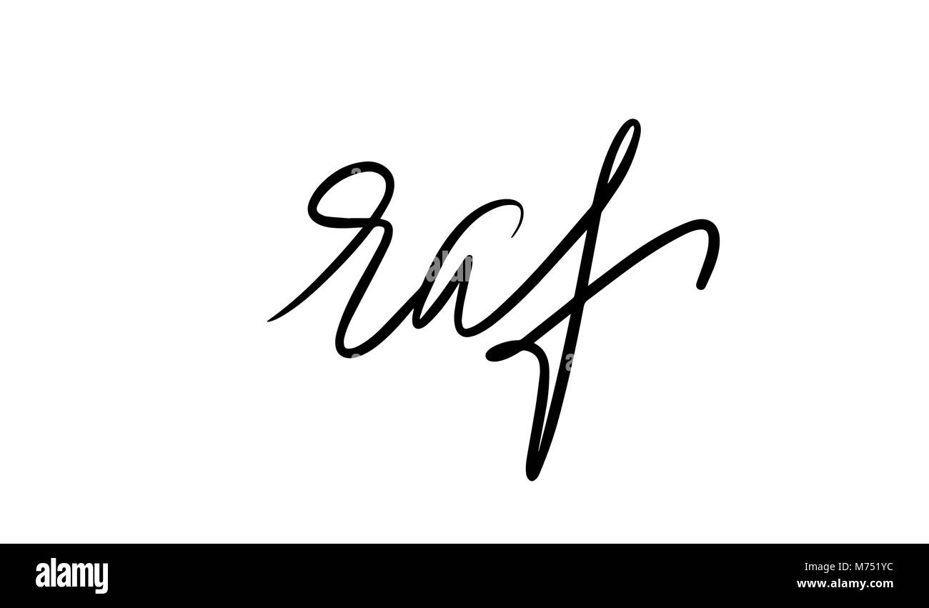 Lettering Raf. Illustrazione Vettoriale di caratteri scritti a mano. Gli elementi del vettore per un coffee shop, mercato, design cafe, il ristorante menu e ricette. Illustrazione Vettoriale