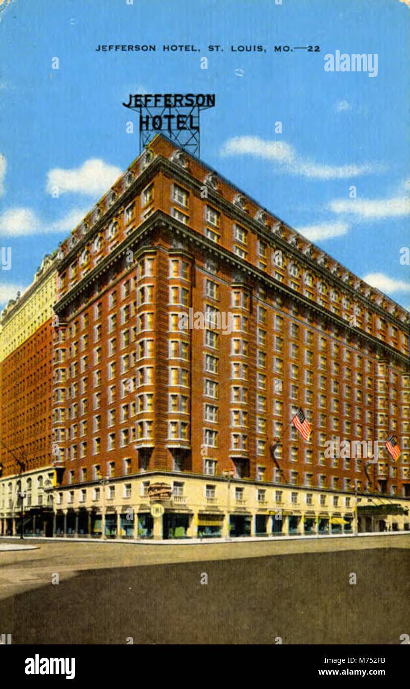 Una fotografia del Jefferson Hotel, probabilmente scattata all'inizio del XX secolo. Questo hotel storico e' un esempio di ospitalita' americana e architettura dei primi anni '1900. Foto Stock