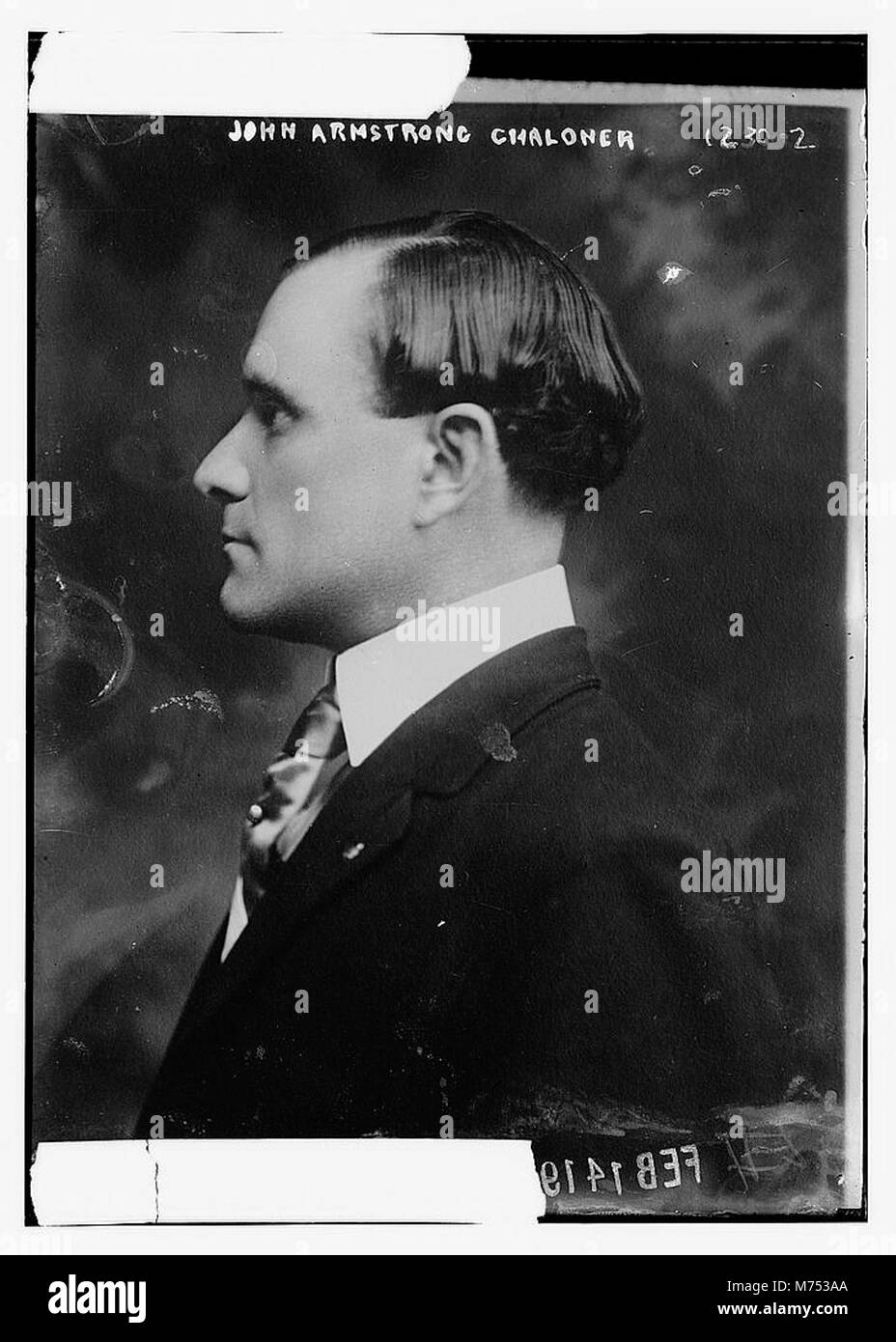 Un ritratto laterale di John Armstrong Chaloner, una figura notevole. L'immagine cattura la sua somiglianza durante un momento significativo della sua vita, fornendo una visione del suo carattere e del suo ruolo nella storia. Foto Stock