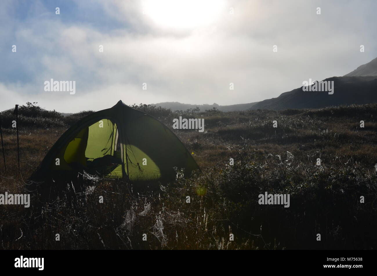Camping sul circolo polare artico Trail Foto Stock