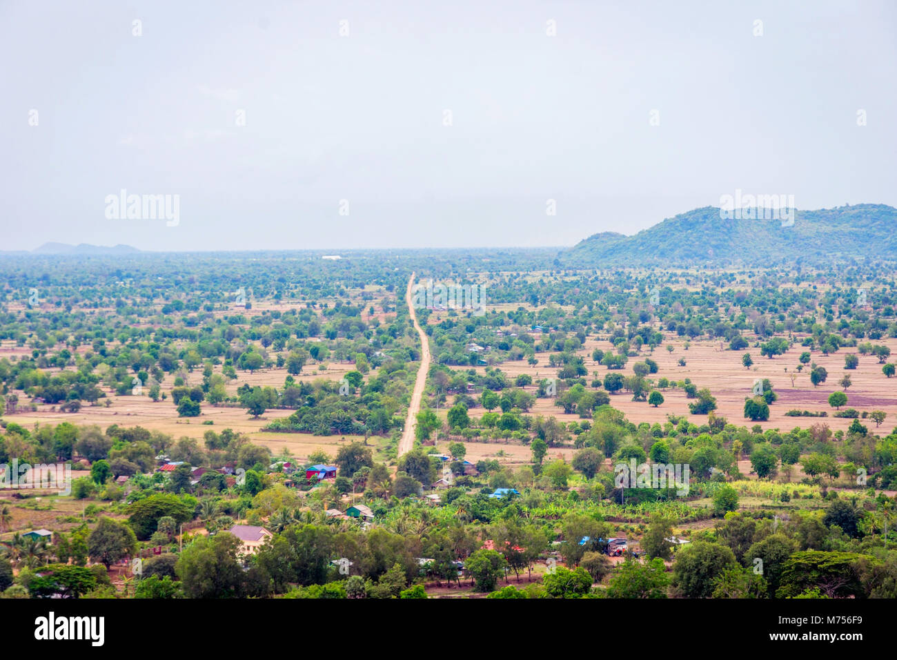 Vista del villaggio di campagna cambogiano, Battambang Foto Stock