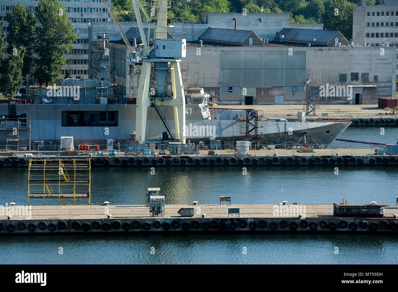 Il polacco Offshore nave pattuglia ORP Slazak in polacco Navy Shipyard a Gdynia, Polonia. 10 agosto 2015 © Wojciech Strozyk / Alamy Stock Photo Foto Stock