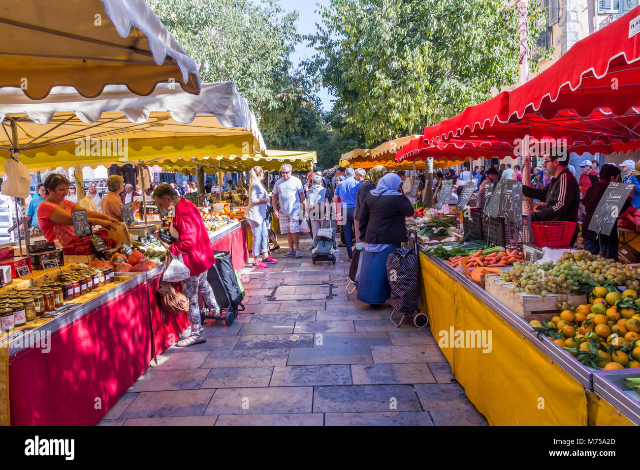 Mercato di frutta e verdura, Tolone, Provenza, Francia Foto Stock