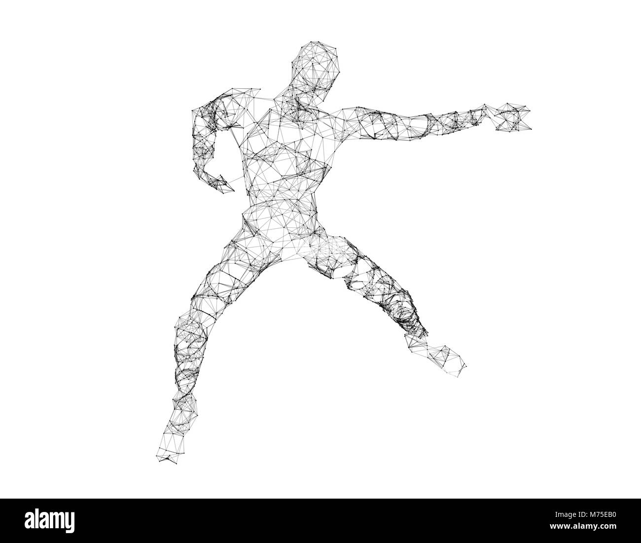 La tecnologia del futuro personaggio Connessione, Tecnologia di connessione di rete, di intelligenza artificiale Foto Stock