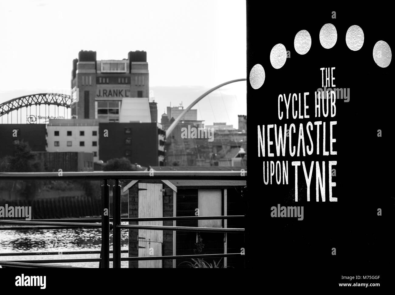 Il mozzo del ciclo in Newcastle - una caffetteria bar con un tema di ciclismo Foto Stock