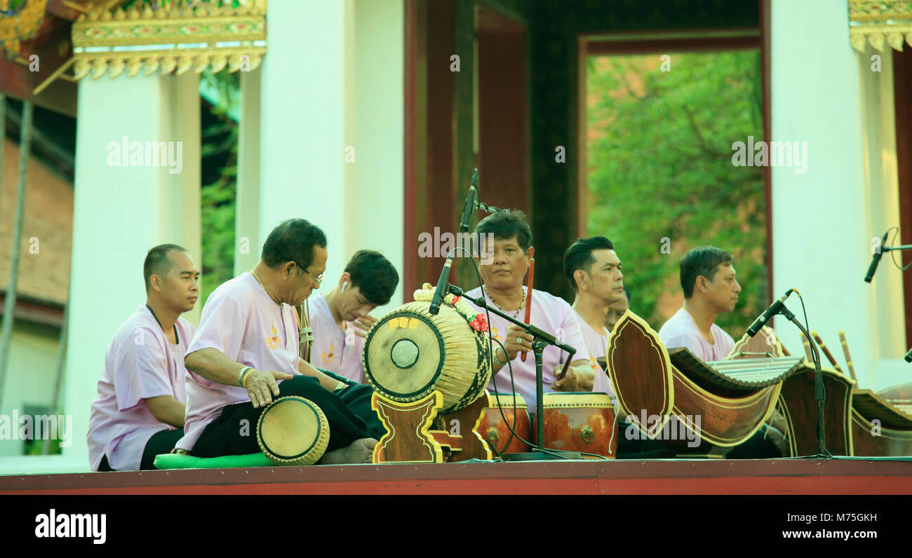 Thailandia, Bangkok, musicisti tradizionali, Foto Stock