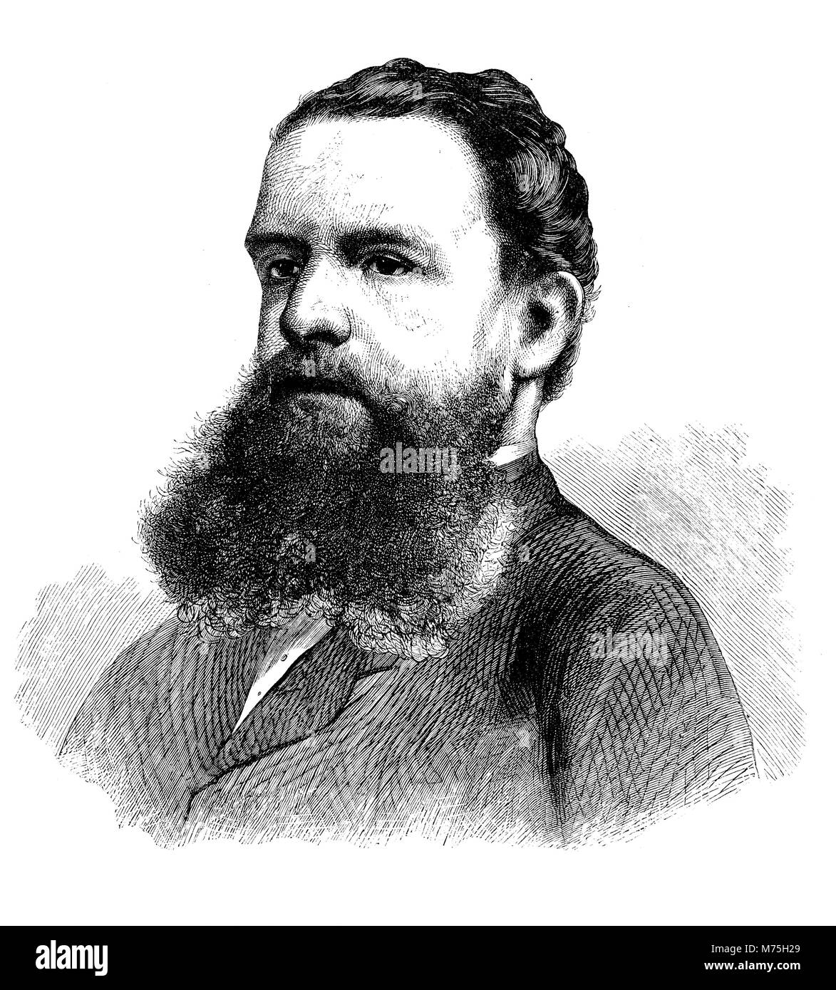 Ritratto di incisione di George Frederick Samuel Robinson ( 1827- 1909), primo marchese di Ripon,Visconte Goderich e Earl de Grey e Ripon, uomo politico britannico Foto Stock