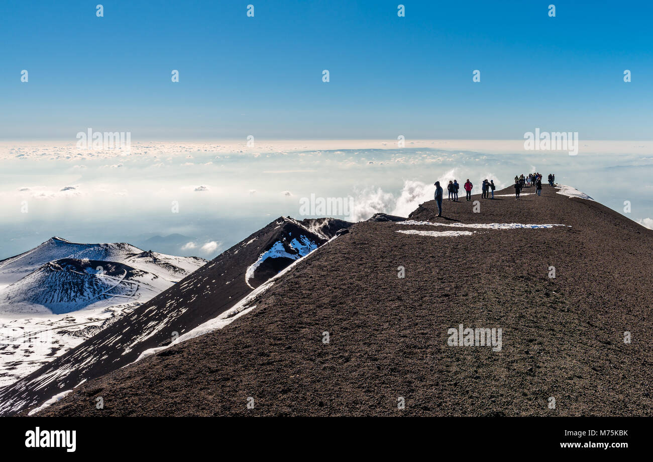 In alto sul monte Etna, Sicilia, Italia. Foto Stock