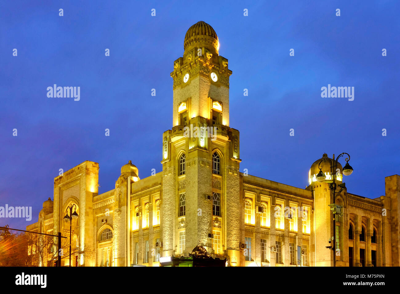 Vecchia Stazione ferroviaria a Baku, in Azerbaijan Foto Stock
