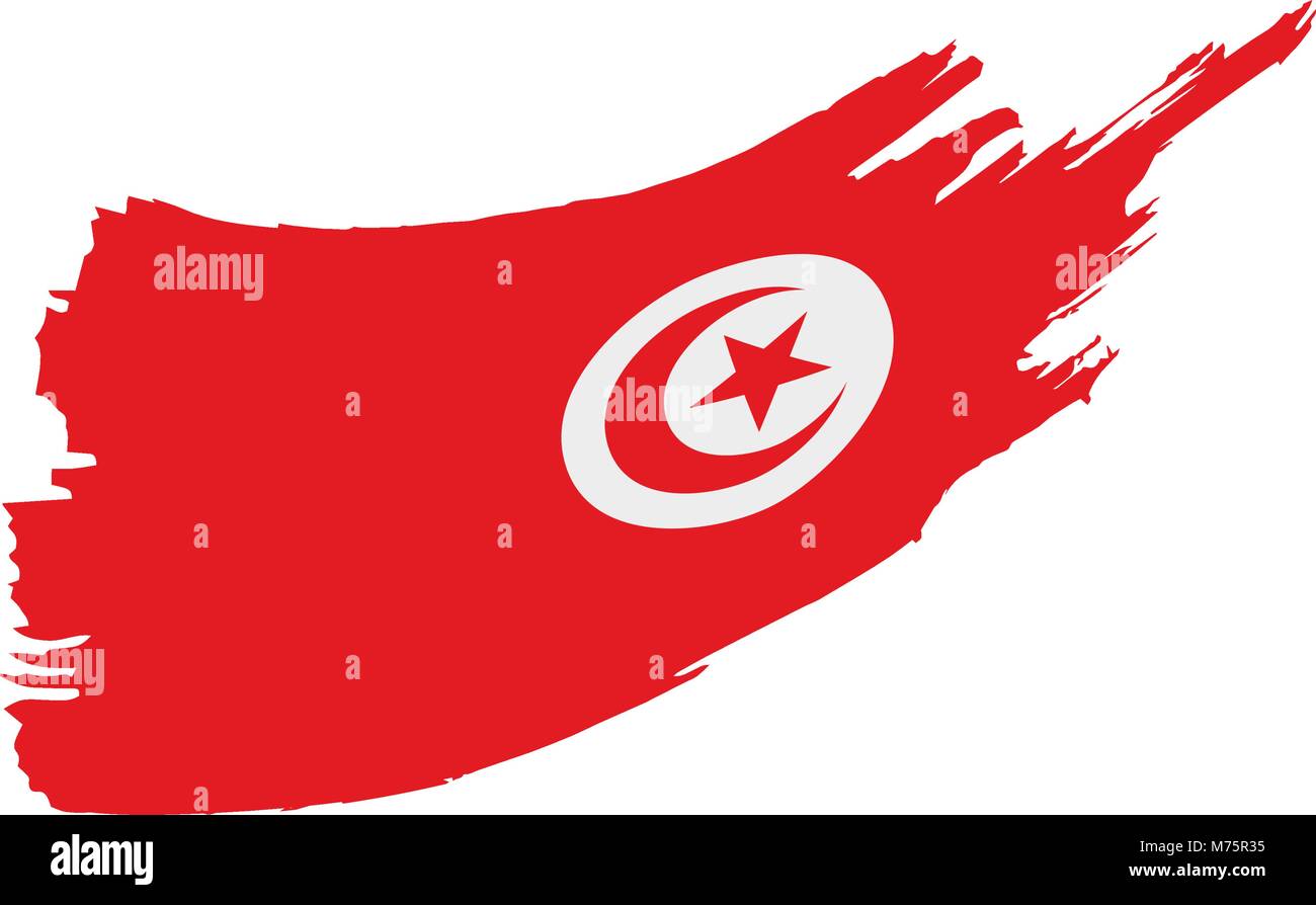 Bandiera della Tunisia, illustrazione vettoriale Illustrazione Vettoriale