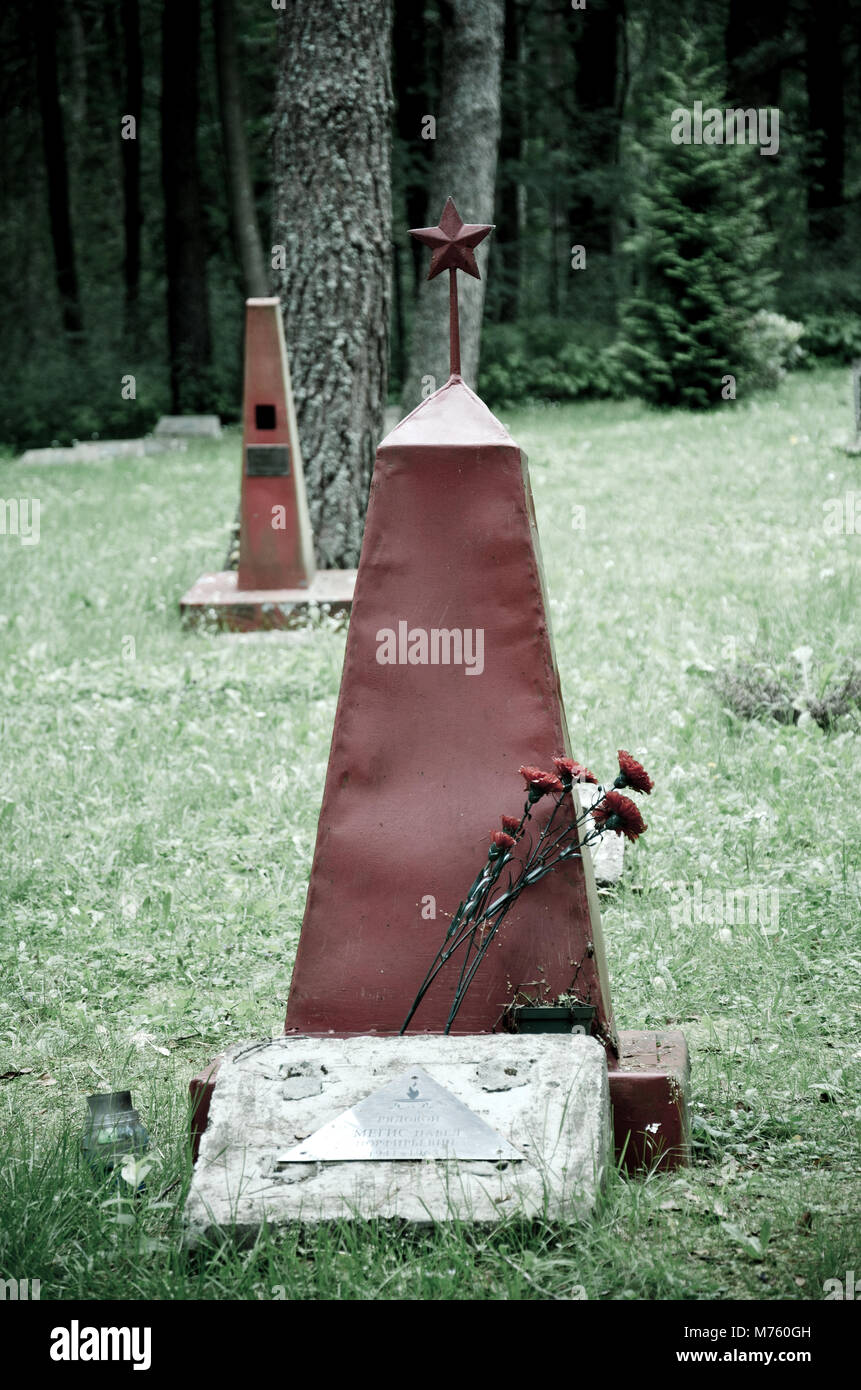 Garrison cimitero. Città segreta - Borne Sulinowo (ger: Gross Nato), una città militare (1938) della Wehrmacht scuola di artiglieria. Negli anni 1945 - 1993, il Foto Stock