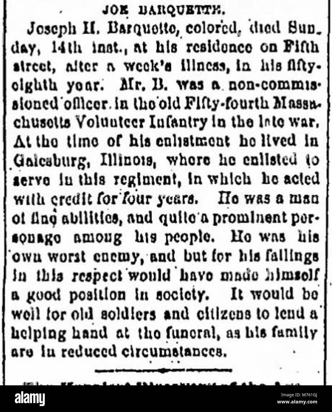 Un ritratto di Joseph H. Barquette, che cattura la sua somiglianza per documenti storici. L'immagine riflette il suo ruolo e il suo significato durante il periodo di tempo. Foto Stock