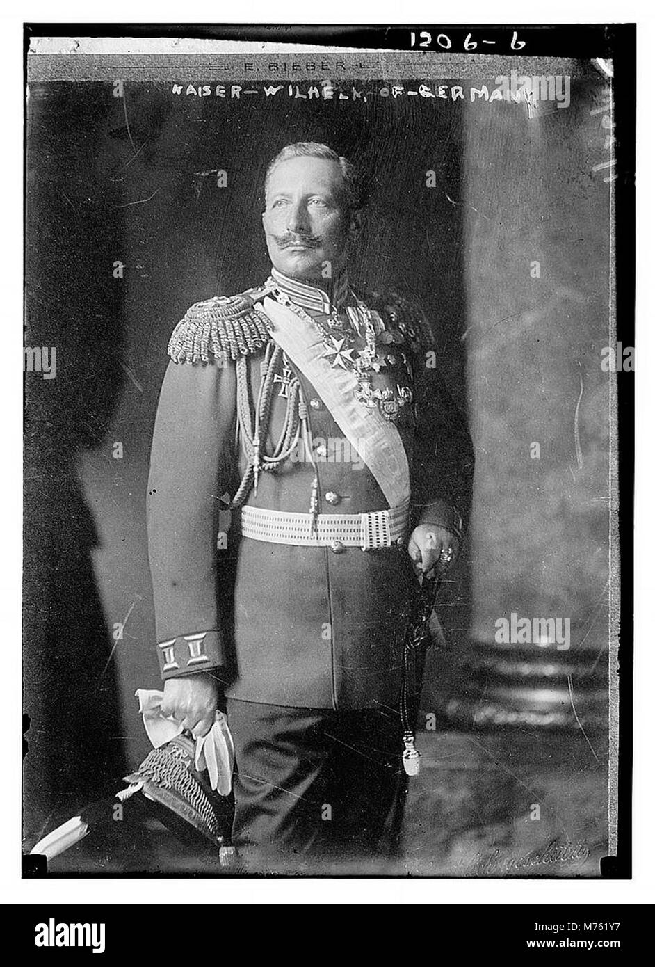 Ritratto del Kaiser Guglielmo II di Germania, ultimo imperatore di Germania e re di Prussia, durante il suo regno tra la fine del XIX e l'inizio del XX secolo. Foto Stock