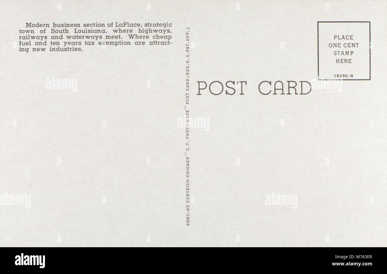 Una vista della sezione degli affari di Laplace, Louisiana, che cattura l'area commerciale con negozi e aziende centrali per l'economia della città. Foto Stock