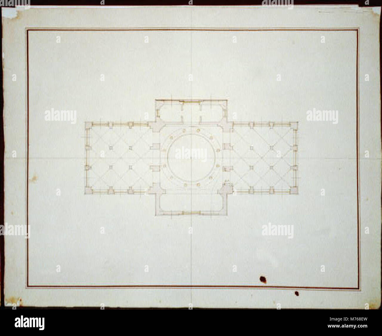 Una planimetria alternativa della U.S. Arsenal Armory di Pittsburgh, Pennsylvania, che illustra il design architettonico e la disposizione di una struttura militare chiave. Foto Stock