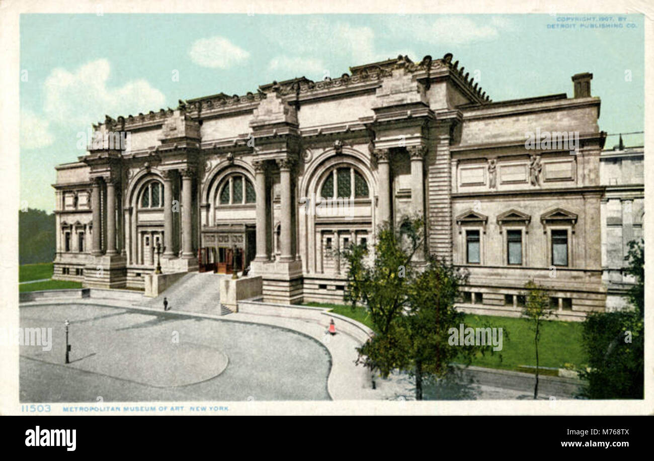 Questa immagine mostra il Metropolitan Museum of Art, uno dei più grandi e famosi musei d'arte del mondo. Situato a New York, il museo è noto per la sua vasta collezione d'arte che abbraccia varie culture e periodi. Foto Stock