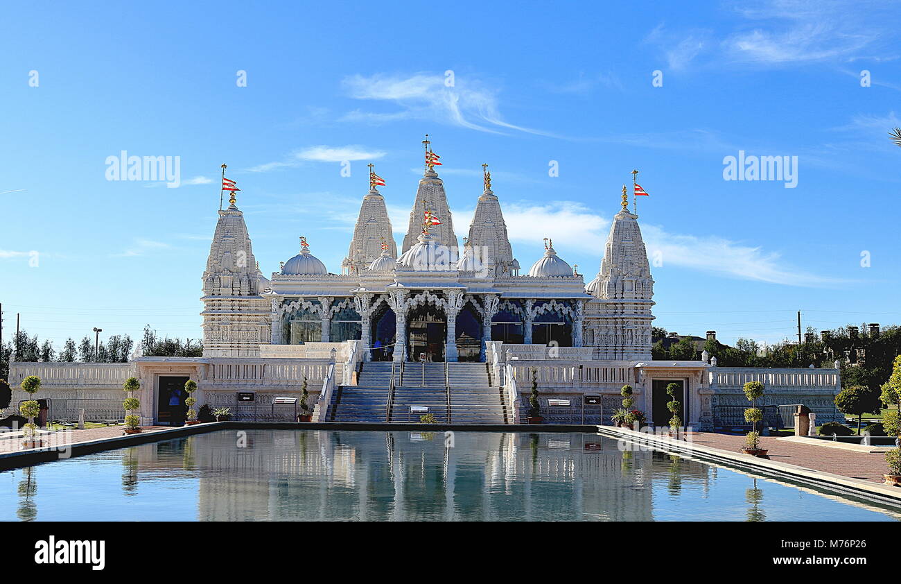 HOUSTON, TEXAS - 25 novembre 2017: tempio indù, Swaminarayan BAPS Shri Swaminarayan Mandir in Houston, Texas Foto Stock