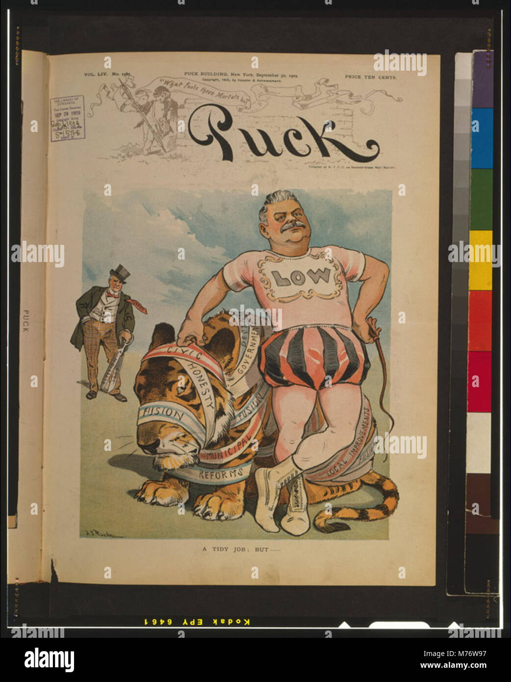 Un cartone animato politico di J.S. Pughe, intitolato "Un lavoro ordinato; ma", che riflette il commento satirico su una situazione politica contemporanea. Nota per la sua acuta critica, l'opera di Pughe cattura temi politici chiave dell'inizio del XX secolo. Foto Stock