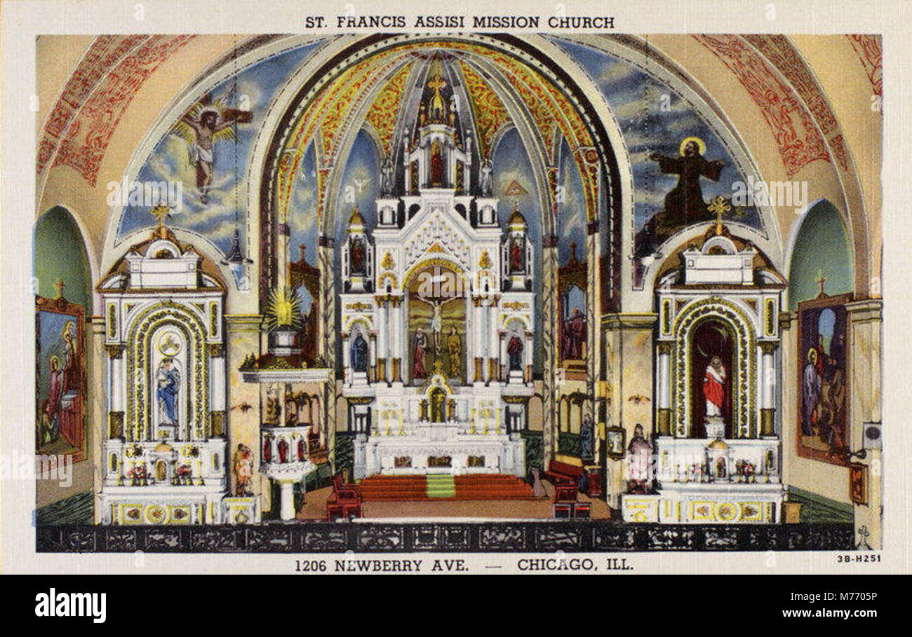 Fotografia della chiesa missionaria di San Francesco Assisi, che mette in evidenza l'architettura e il significato spirituale della chiesa missionaria. Foto Stock