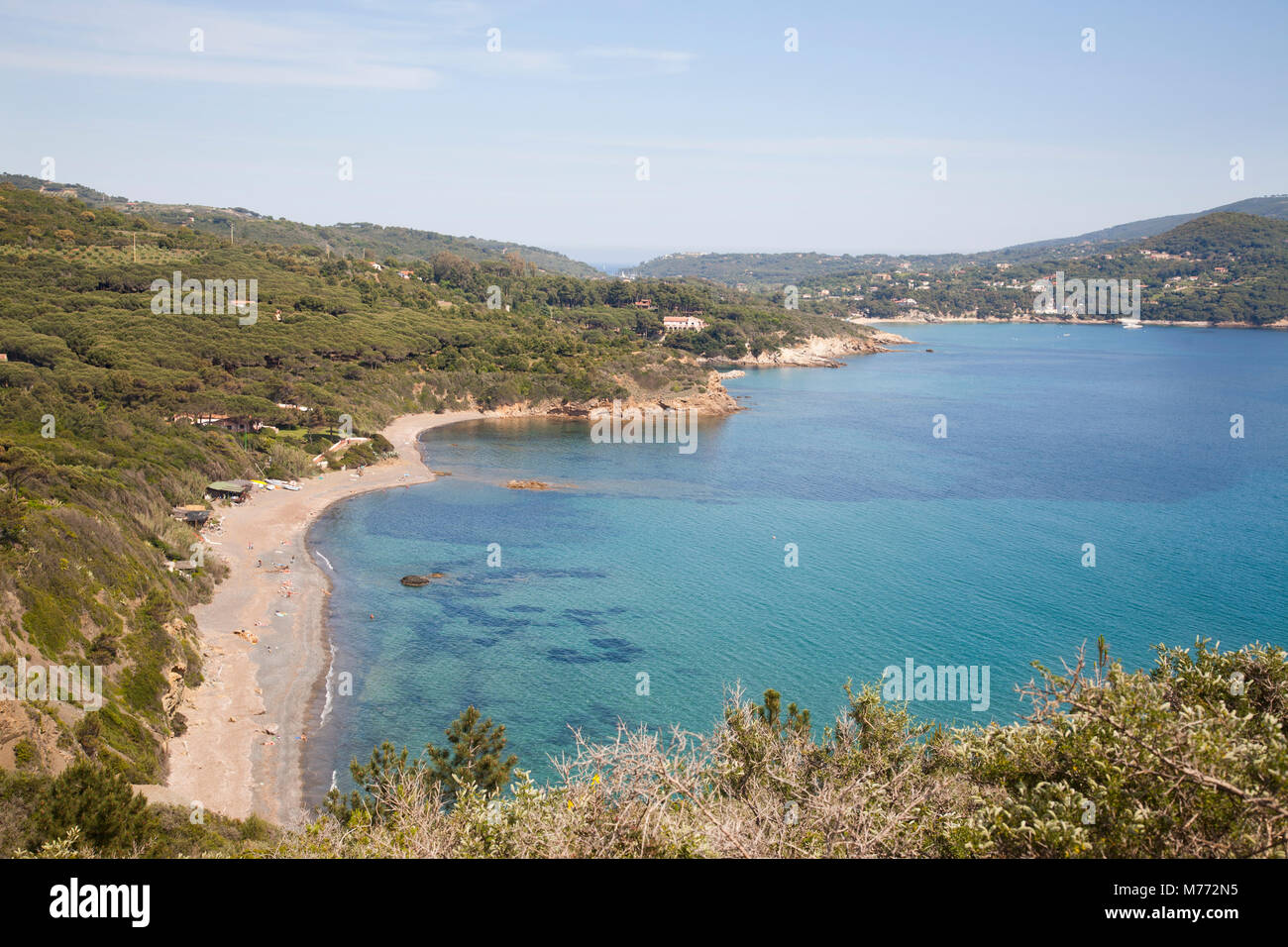 Spiaggia, Golfo Stella, Isola d'Elba, Toscana, Italia, Europa Foto Stock