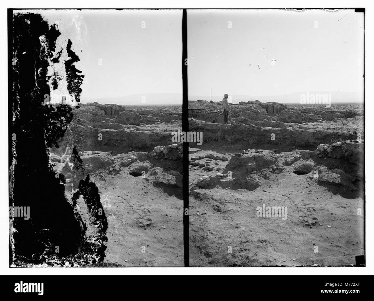 Fotografia del sito archeologico di Tell Gassul nella regione storicamente conosciuta come Sodoma, che mostra antiche rovine. Foto Stock