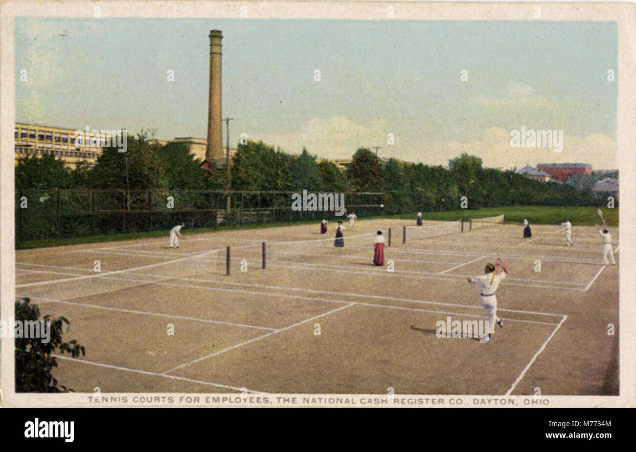 Campi da Tennis per i dipendenti della National Cash Register Co (BNI 22564) Foto Stock