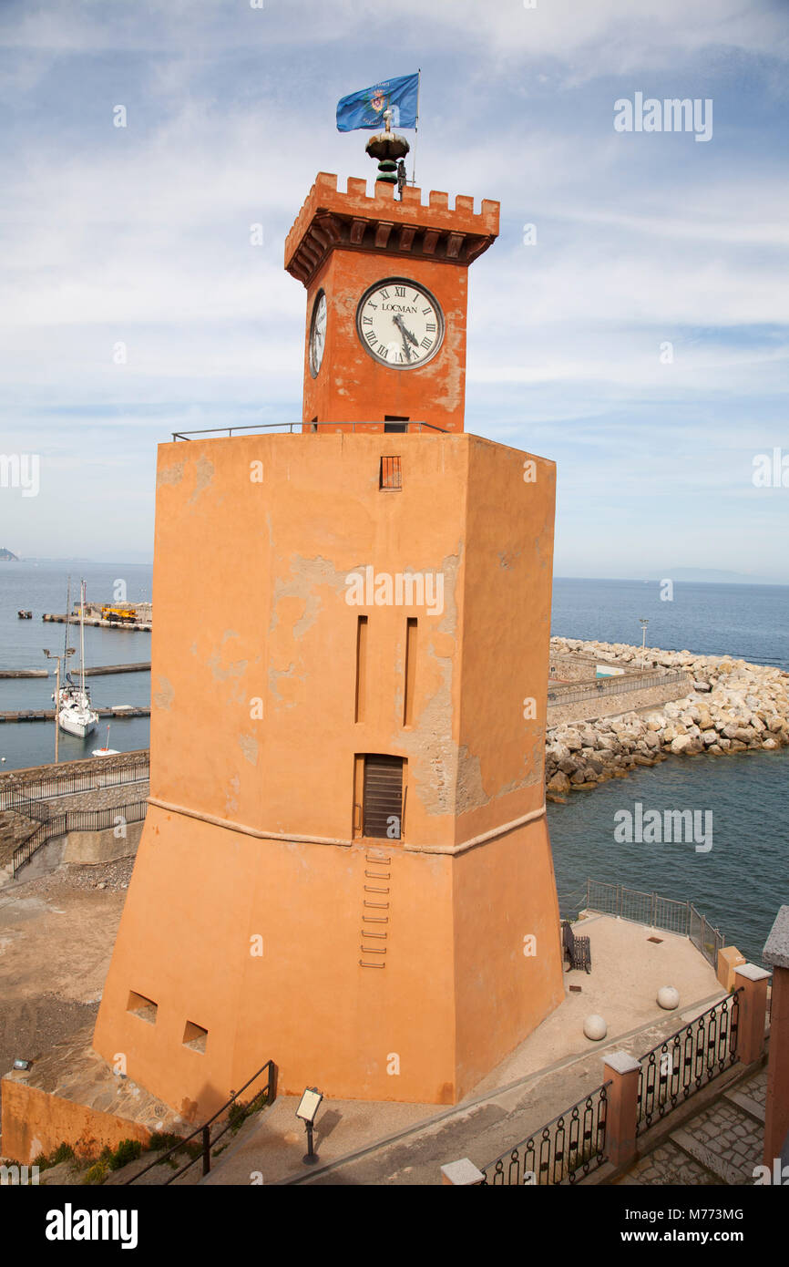 Torre degli Appiani, Rio Marina, Isola d'Elba, Toscana, Italia, Europa Foto Stock