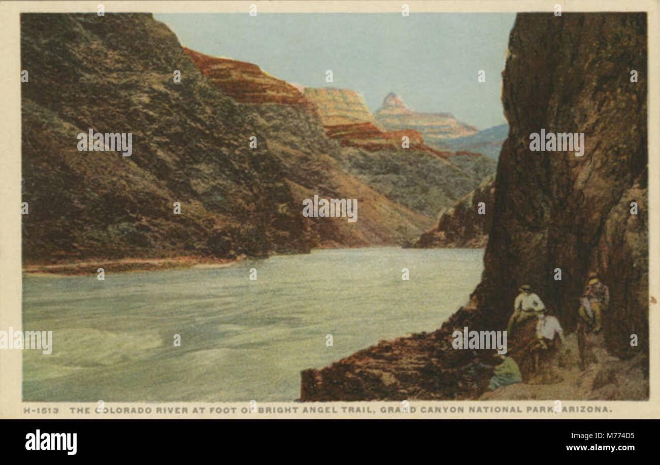 Il fiume Colorado a piedi di Bright Angel Trail, il Parco Nazionale del Grand Canyon, Arizona (BNI 21274) Foto Stock