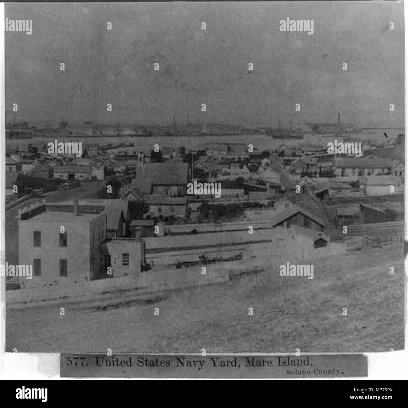 Mare Island Naval Yard, situato nella contea di Solano, California, è stato uno dei primi cantieri navali statunitensi. Il sito ha svolto un ruolo chiave nello sviluppo della Marina degli Stati Uniti durante il XIX e XX secolo. Foto Stock