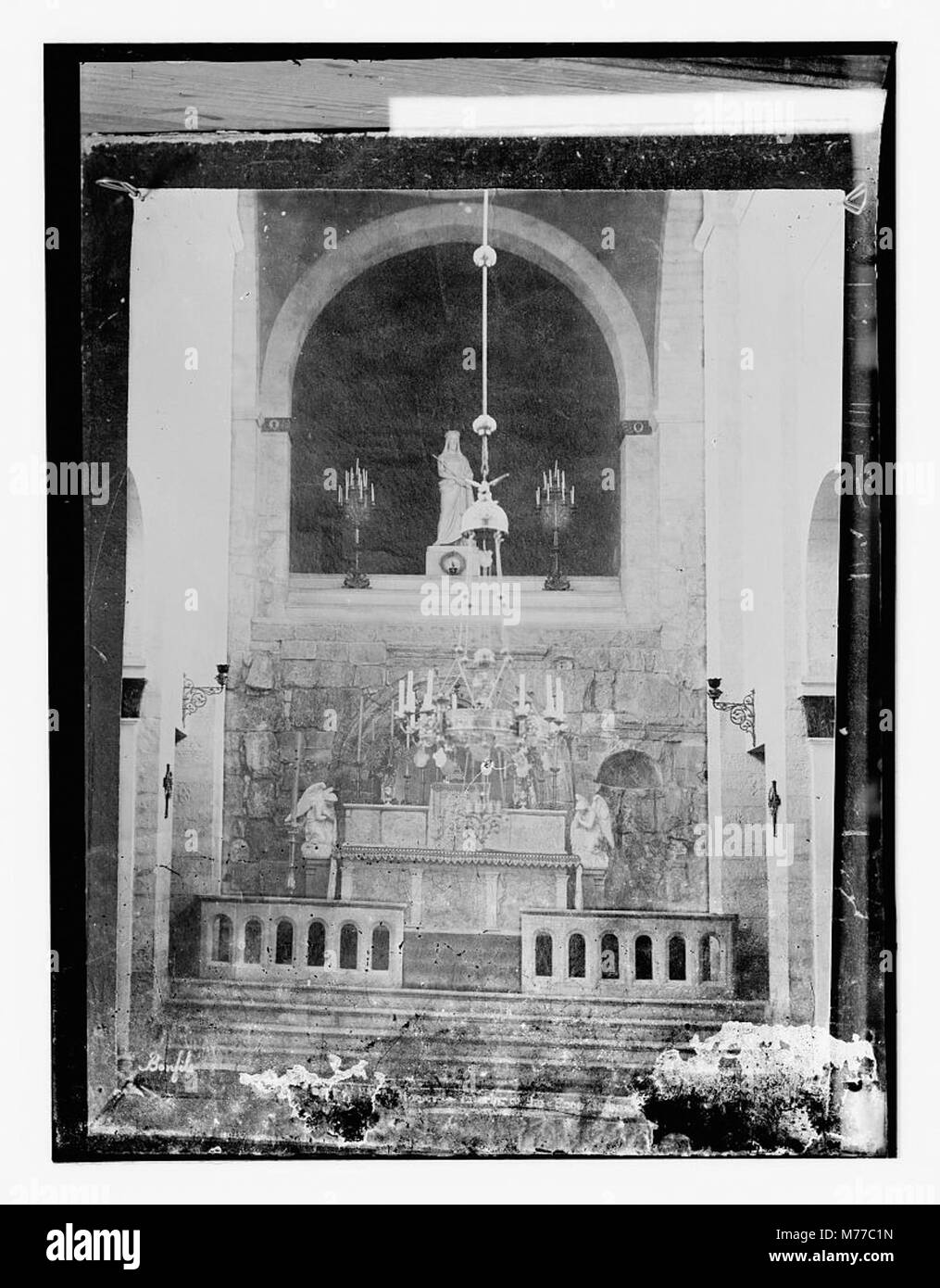 La via dolorosa, che inizia dalla porta di Santo Stefano a Gerusalemme, conduce alla Cappella dell'Ecce Homo, raffigurante i luoghi chiave del percorso di pellegrinaggio cristiano associato alla passione di Cristo. Foto Stock
