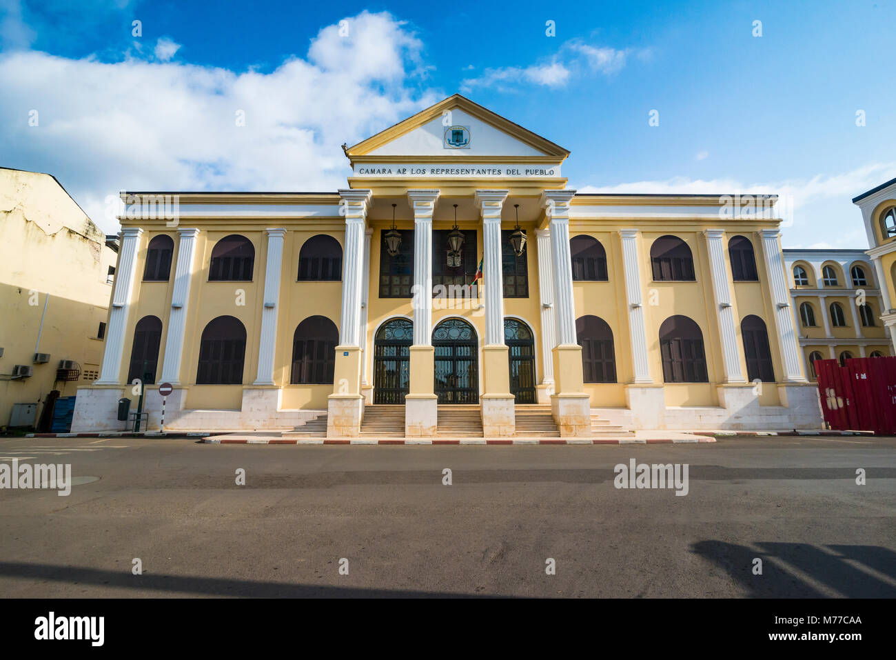 Palazzo del Popolo a Malabo, Bioko, Guinea Equatoriale, Africa Foto Stock