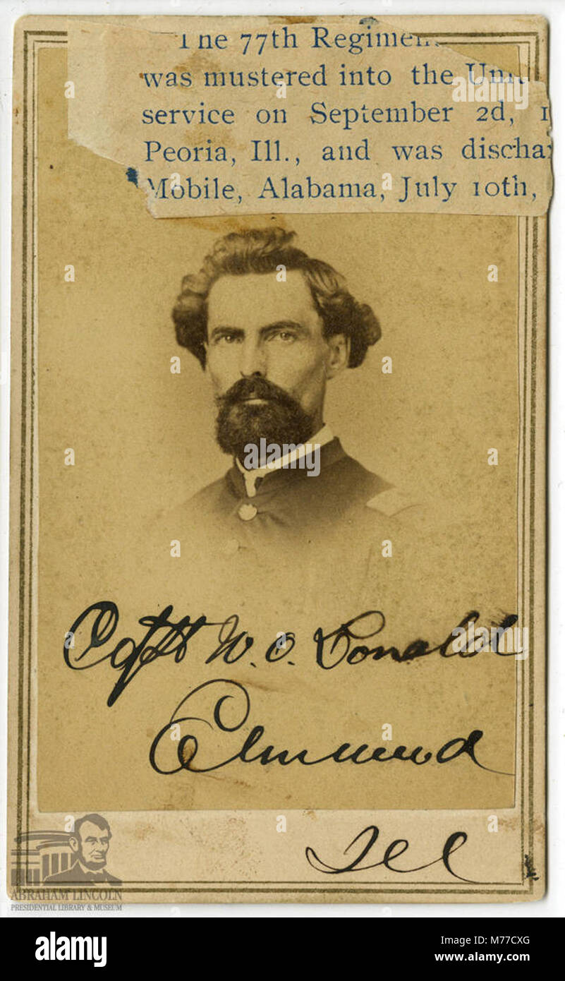 Un ritratto di W. O. Donald, probabilmente una figura notevole o un individuo di un periodo o di un evento specifico della storia, catturato in questa fotografia. Foto Stock