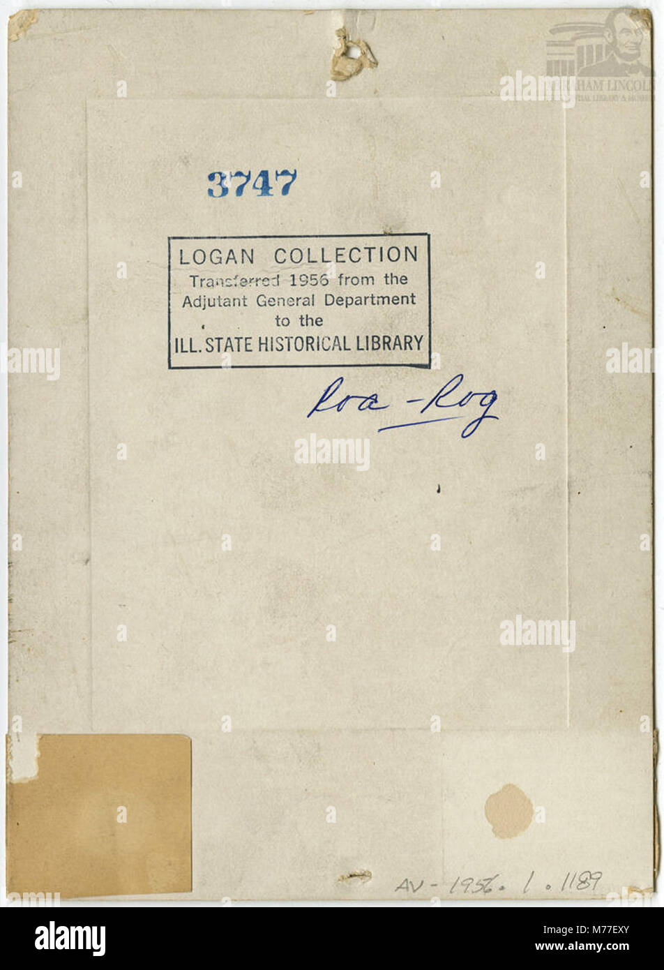 William L. Robinson, associato ad ALP BIB 447, è probabilmente una figura storica o un riferimento, con un contesto più legato a documenti storici o politici americani. Foto Stock