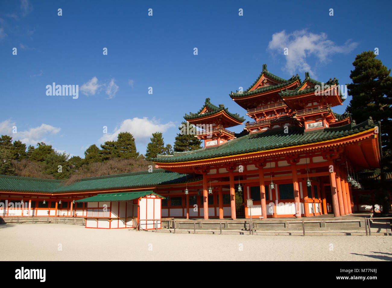 Gli Heian Jingu di Sakyo-ku, Kyoto, Giappone, Asia Foto Stock
